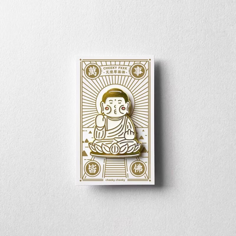 天壇厚面佛金屬徽章/ 別針