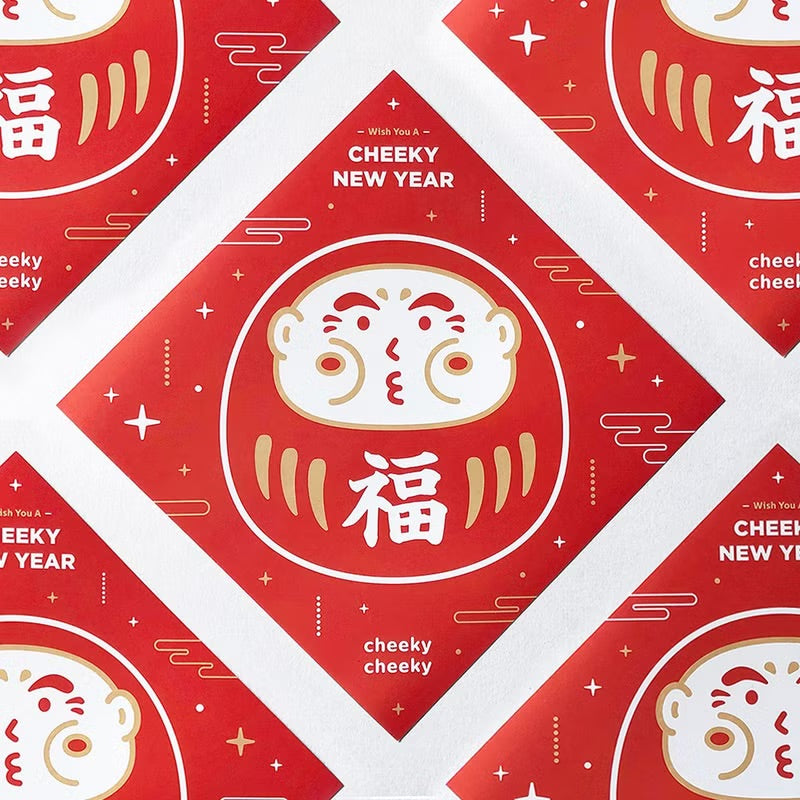 厚達摩方形揮春/ 春聯