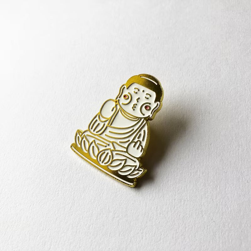 天壇厚面佛金屬徽章/ 別針