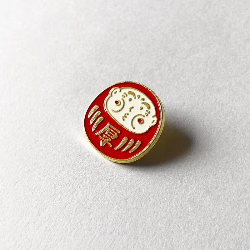 厚達摩金屬徽章/ 別針