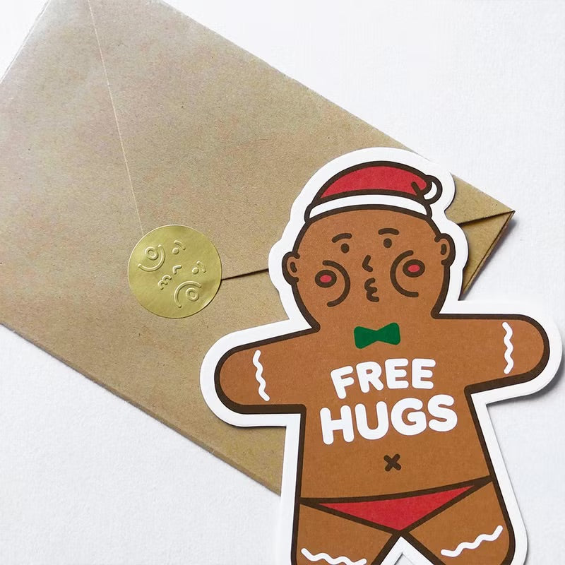 厚薑餅人FREE HUGS聖誕卡 (附信封&貼紙)