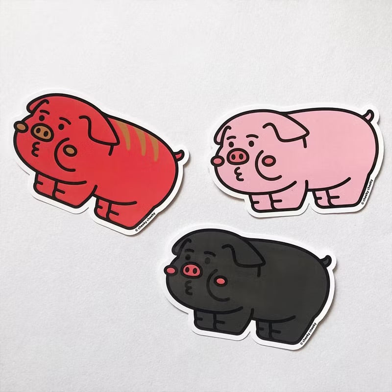 厚面豬PVC防水貼紙