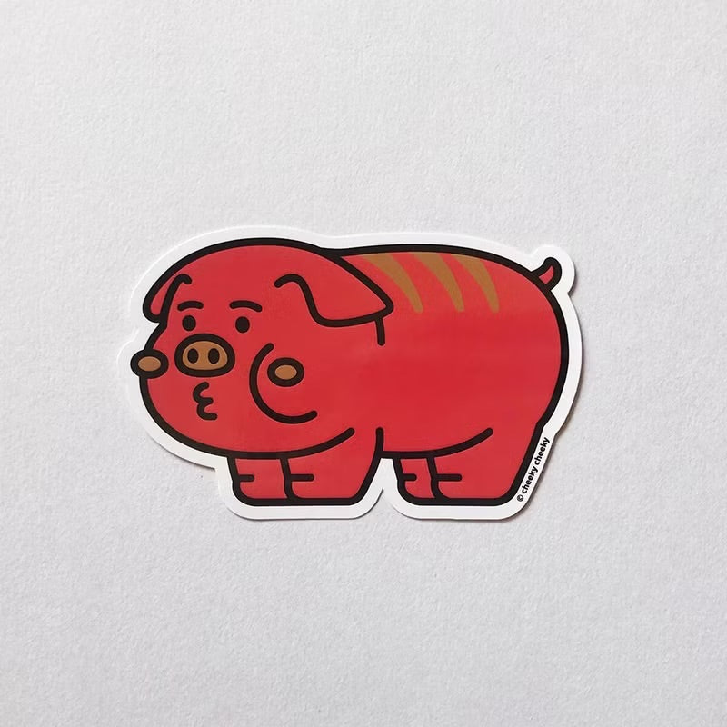 厚面豬PVC防水貼紙