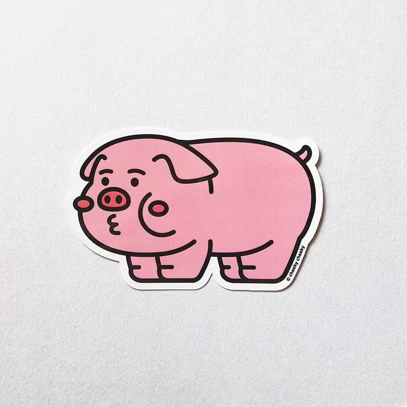 厚面豬PVC防水貼紙