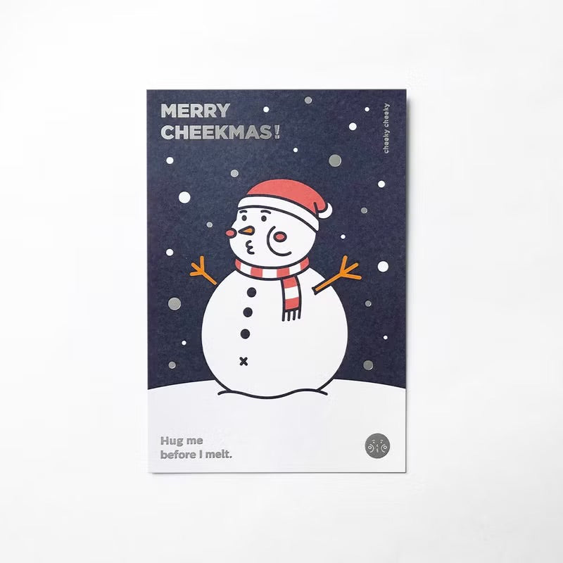 厚雪人燙銀聖誕卡 (附信封&貼紙)