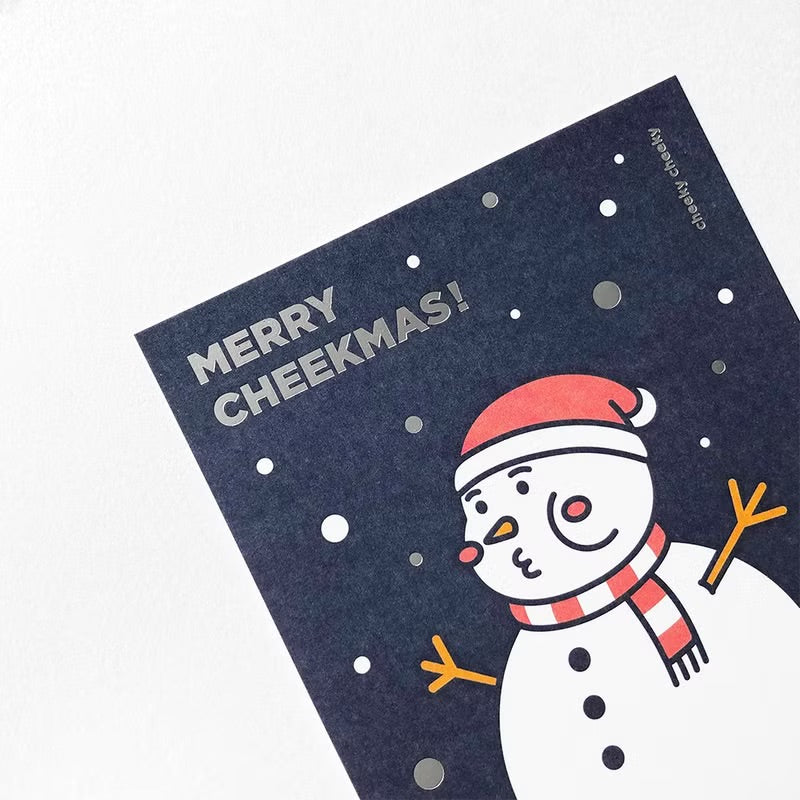 厚雪人燙銀聖誕卡 (附信封&貼紙)