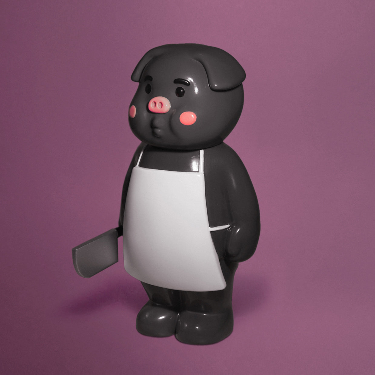 CHEEKY TOY - 厚面黑毛豬 搪膠玩具