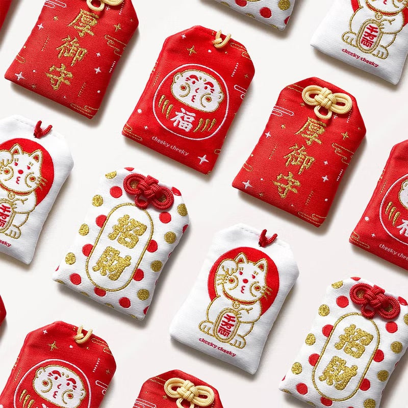 厚達摩/ 厚面招財貓御守