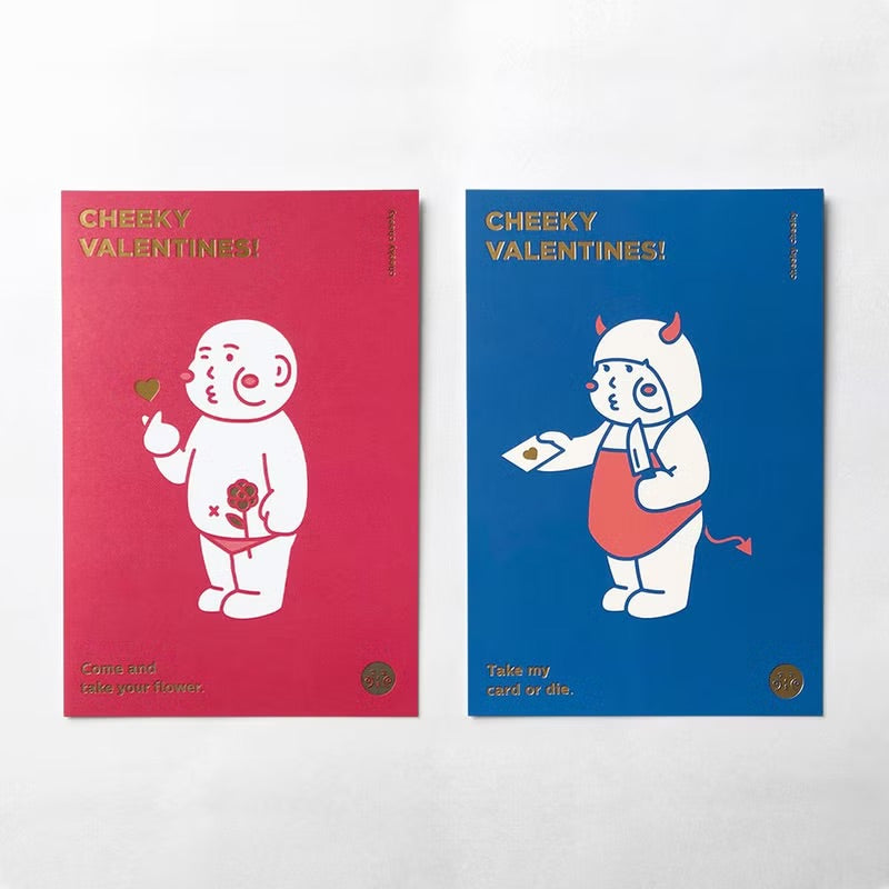 厚面子/ 厚面女燙金情人節卡 (附信封&貼紙)