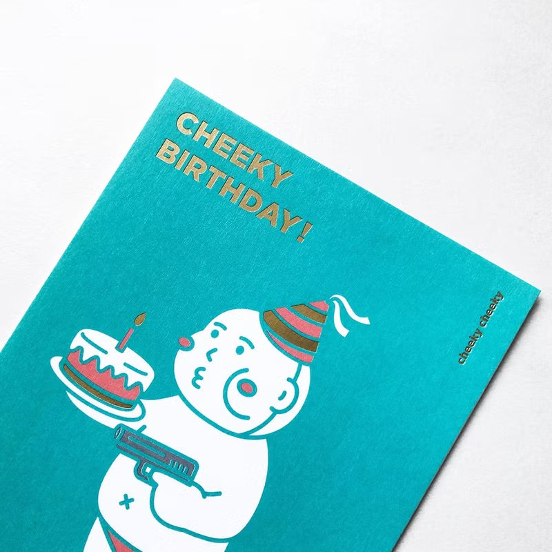 厚面子/ 厚面女燙金生日賀卡 (附信封&貼紙)