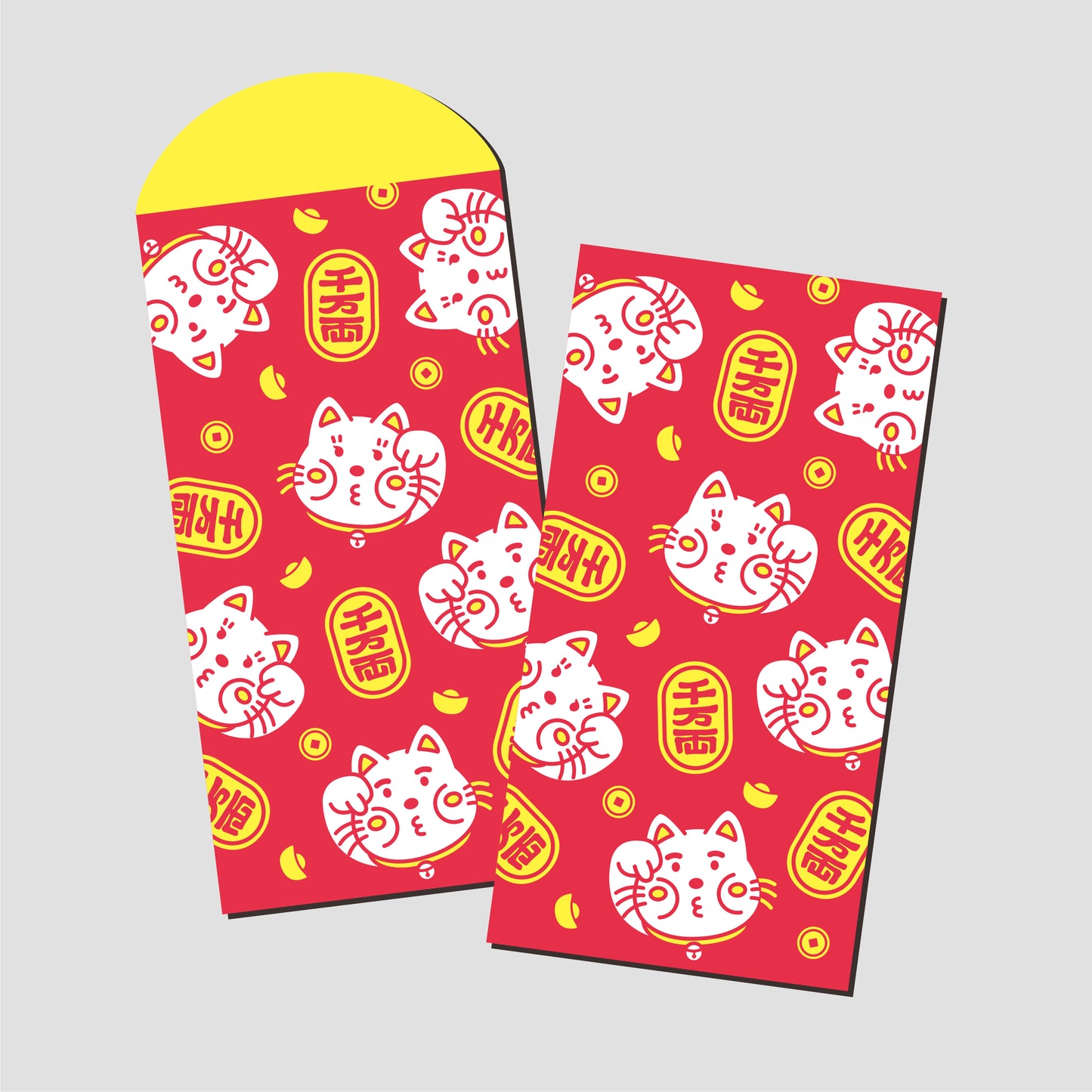 厚面招財貓 利是封/ 紅封包