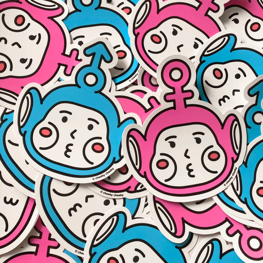 Telecheekies Boy & Girl 厚面寶寶 PVC防水貼紙 (兩張入)