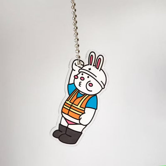 快抓緊! 厚面兔 安全兔 壓克力鑰匙圈 匙扣
