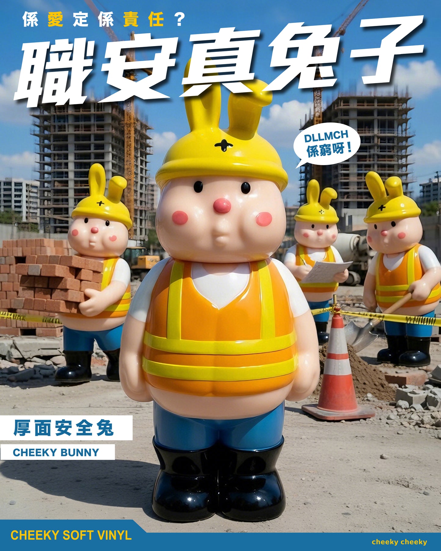 CHEEKY TOY - 厚面安全兔 Cheeky Bunny (人形配色)